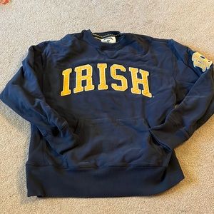 Notre Dame crew neck sweatshirt with kangaroo pouch